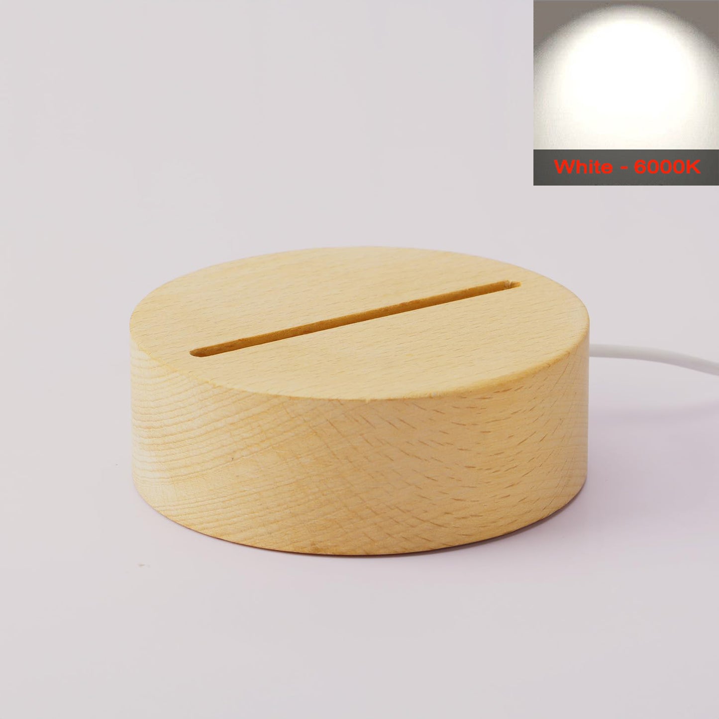 Wooden LED Lighted Base Stand, Round