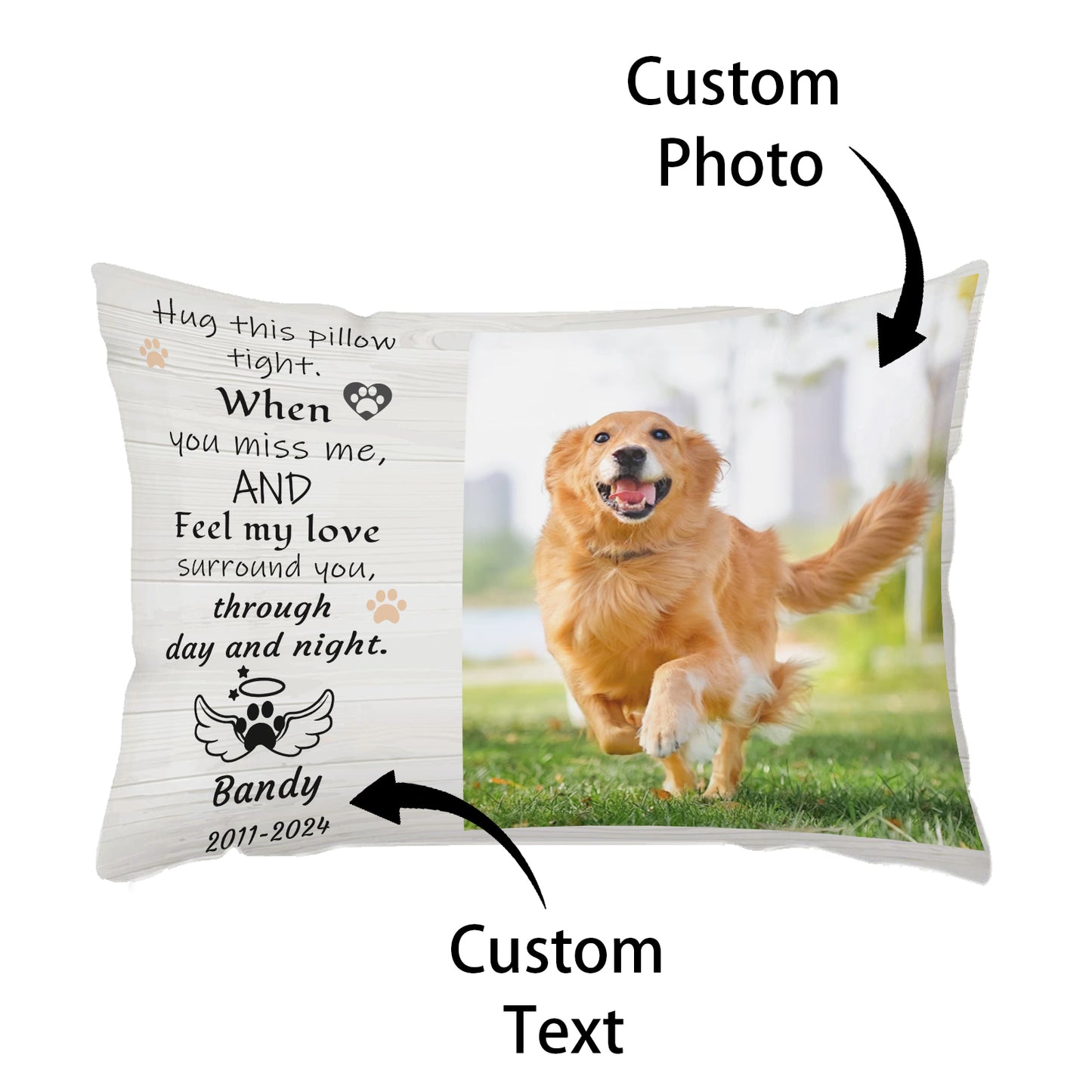 Custom Personalized Dog Mourning Memorial Pillowcase