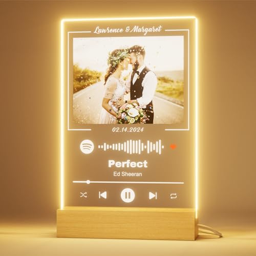 Custom music night light in cast acrylic, U-shaped