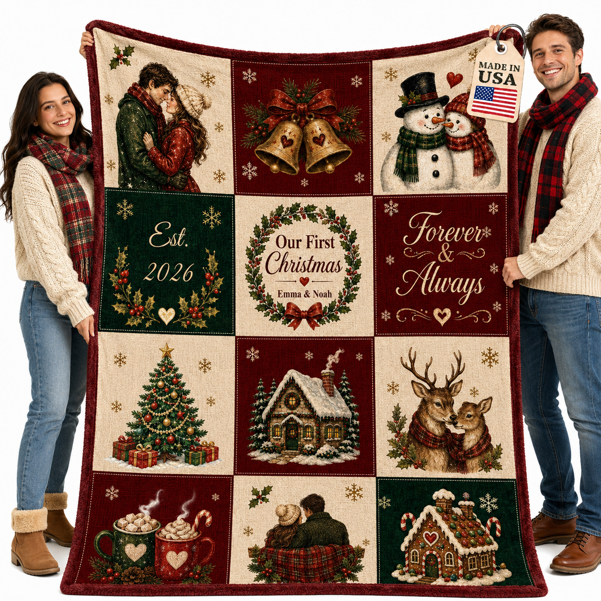 Custom flannel fleece blanket in flannel fleece