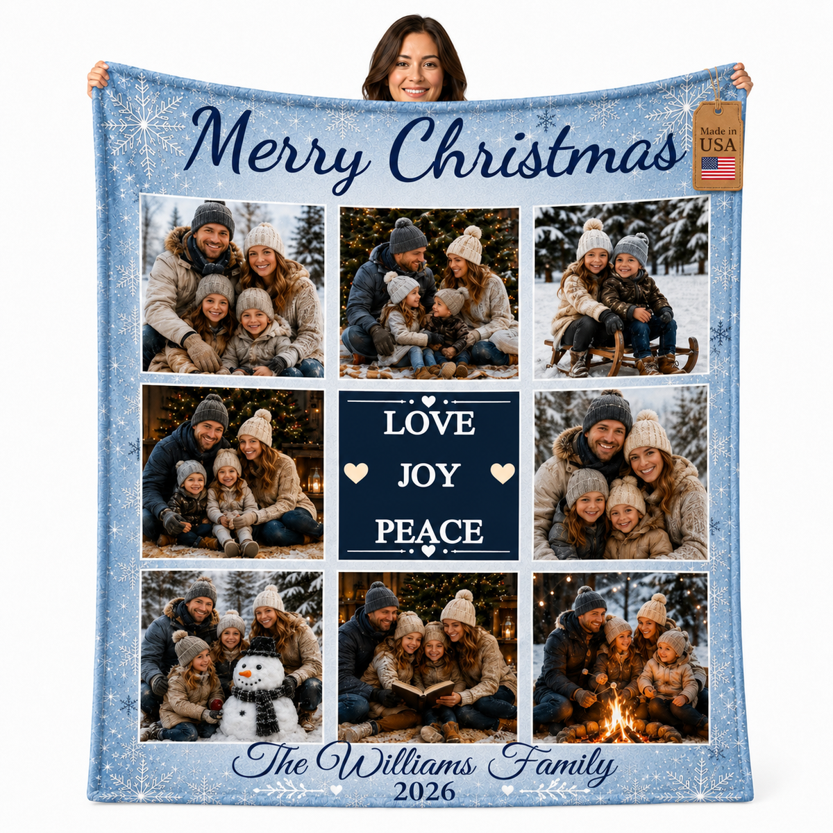 Custom flannel fleece blanket in flannel fleece
