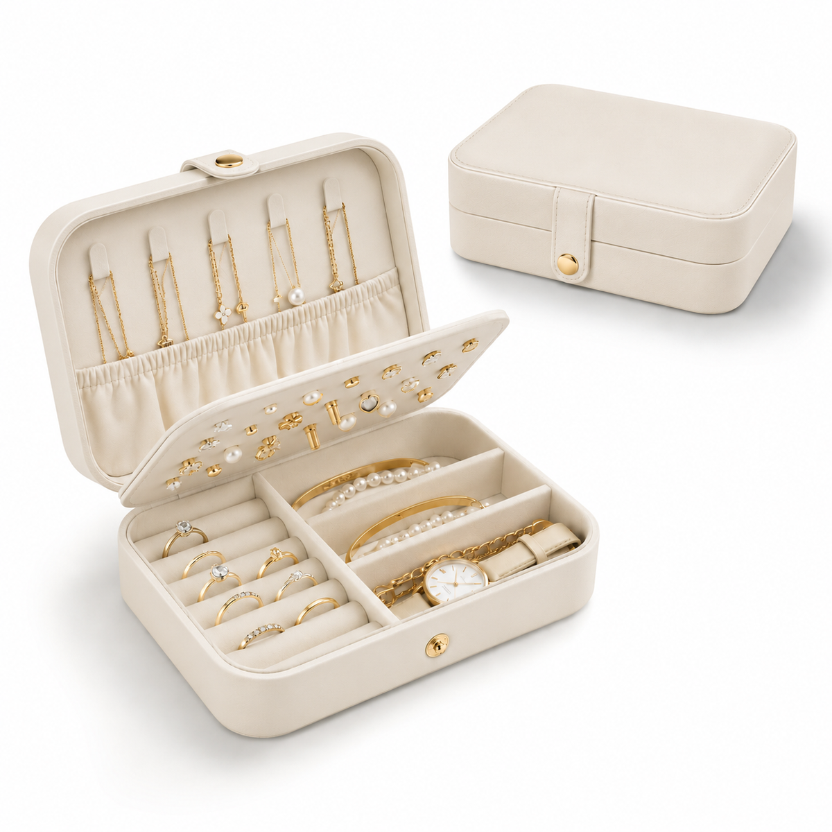 Custom jewelry box in PU leather, rectangular