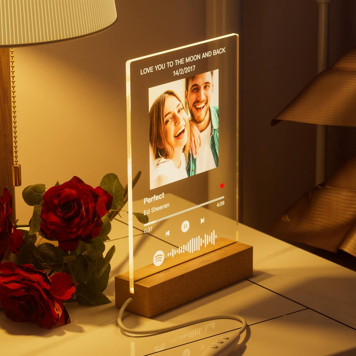 Custom music music photo frame in cast acrylic