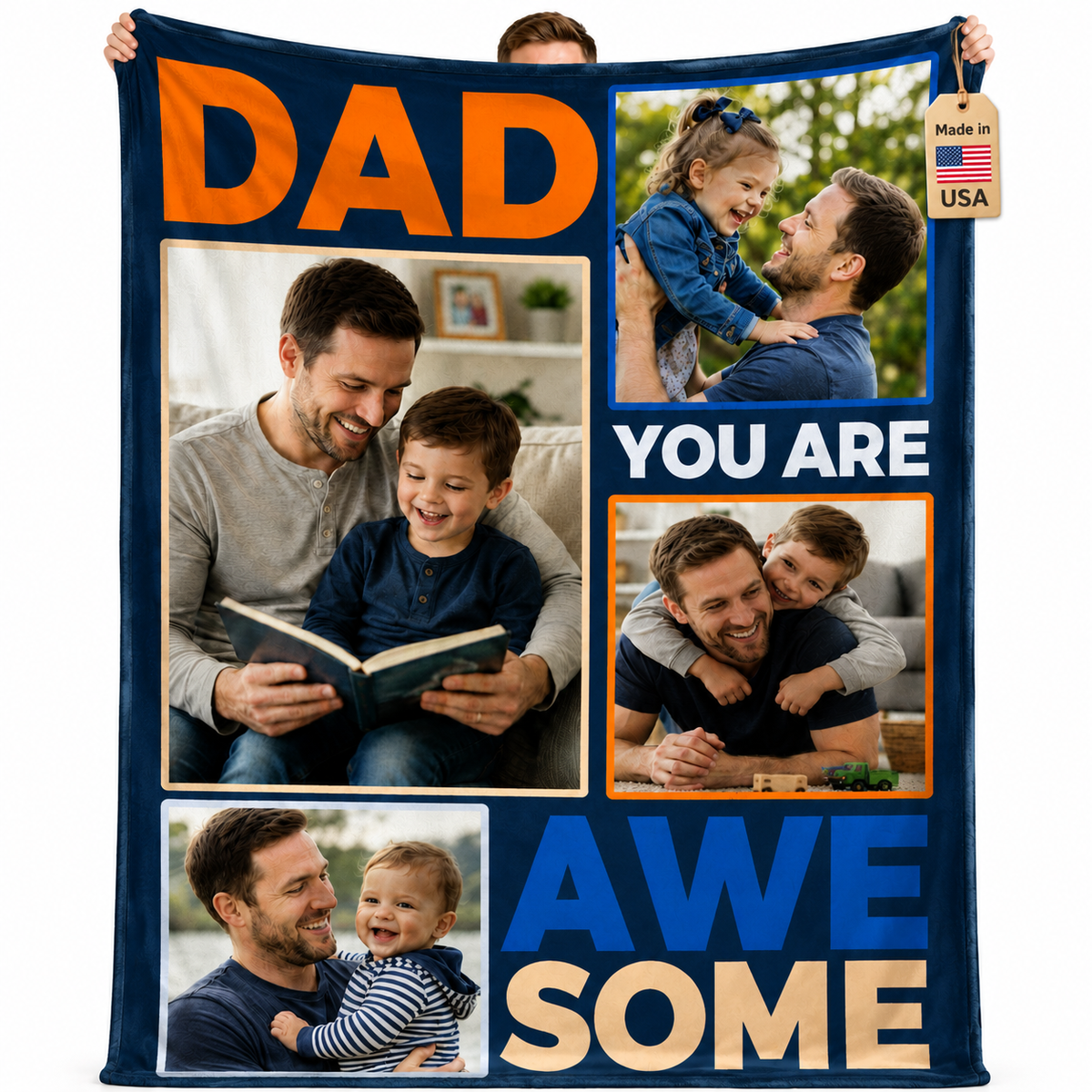 Custom flannel fleece blanket in flannel fleece