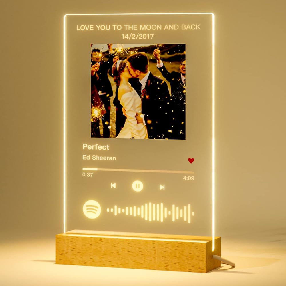 Custom night light in cast acrylic, slim