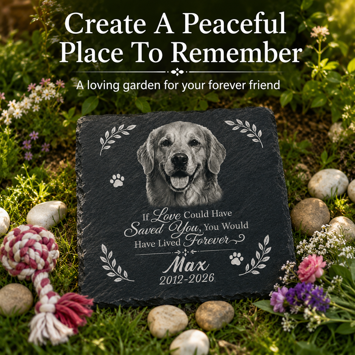 Custom rectangle slate photo print in natural slate, rectangular