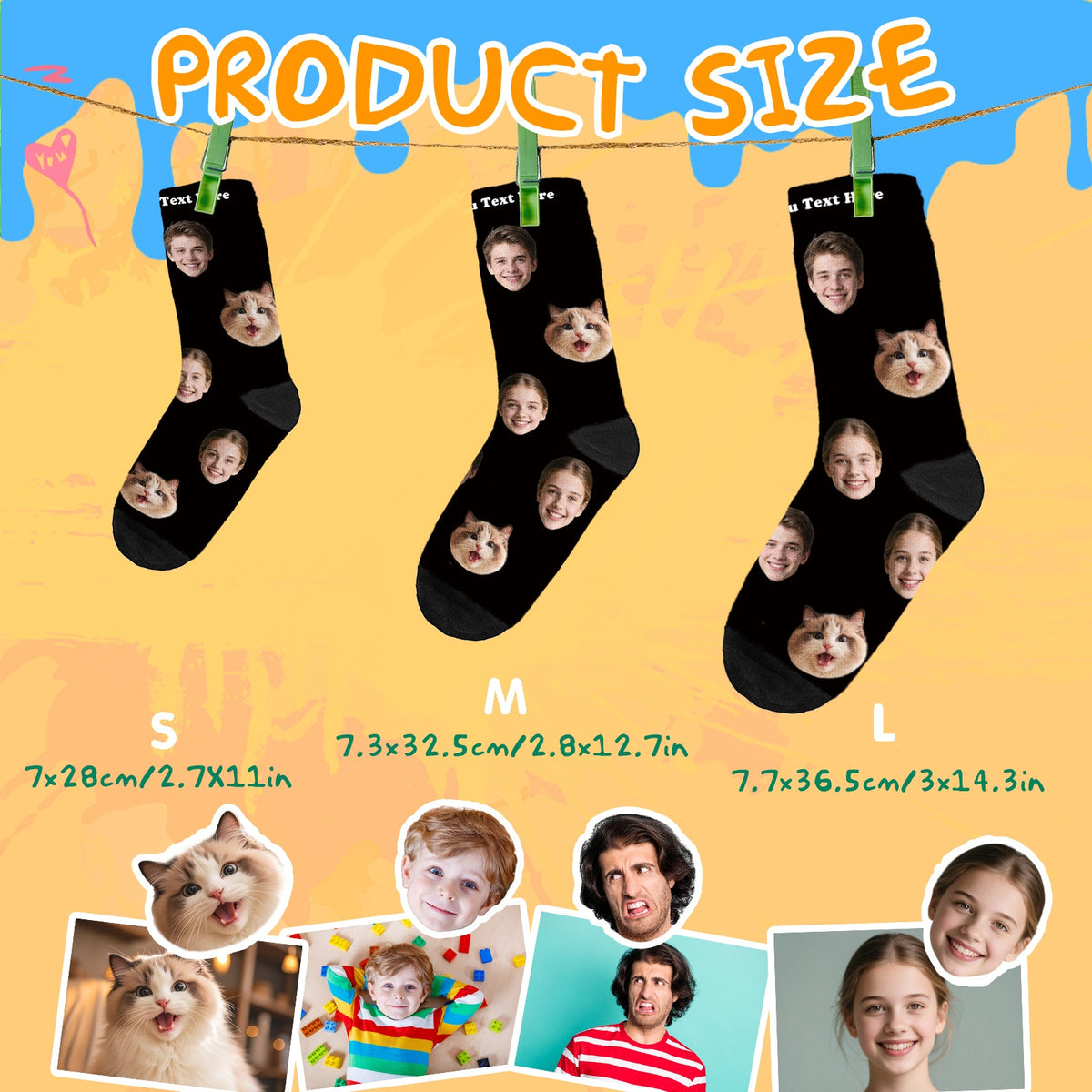 Custom custom socks in stretch polyester knit