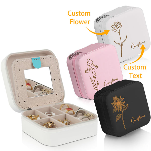 Custom Birthday Flowers Custom Travel Jewelry Box