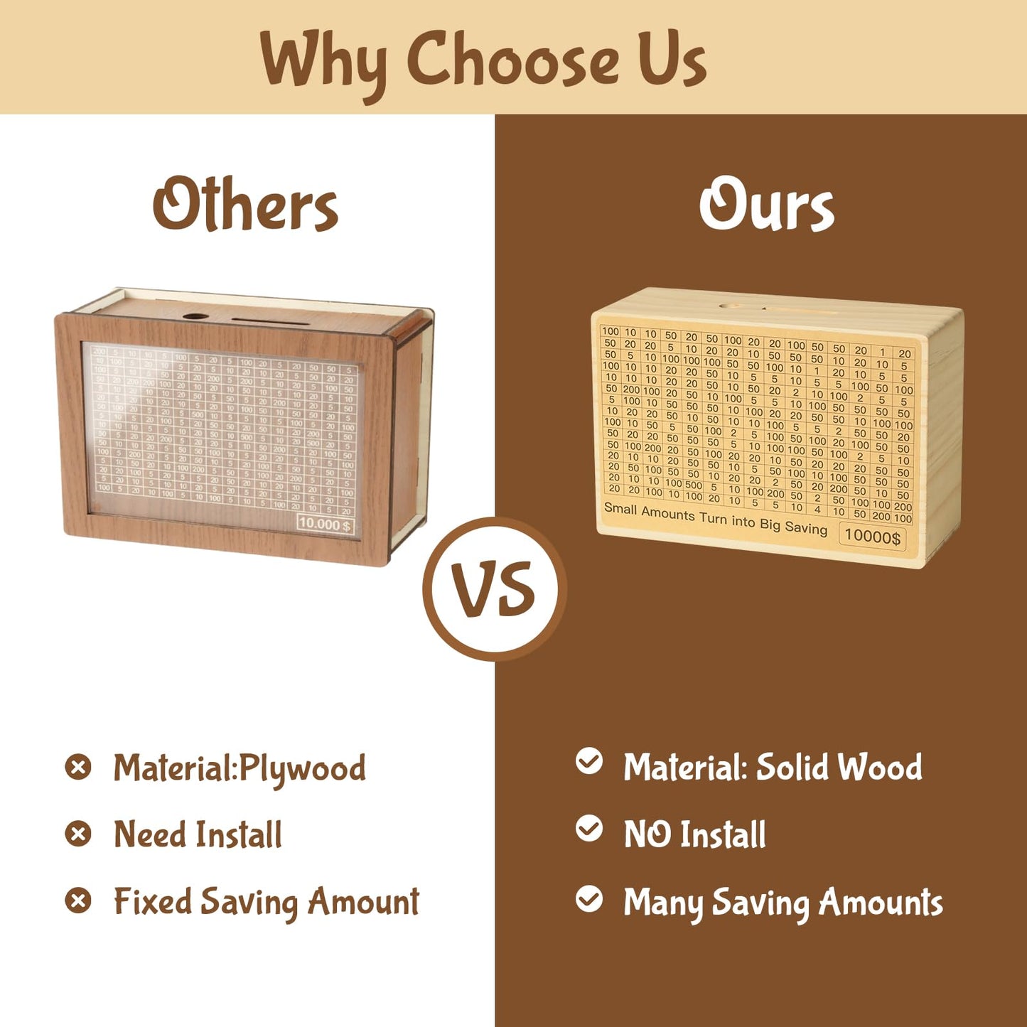 Personalized Money Banks: Custom Name Wooden Cash Boxes for Adults and Kids