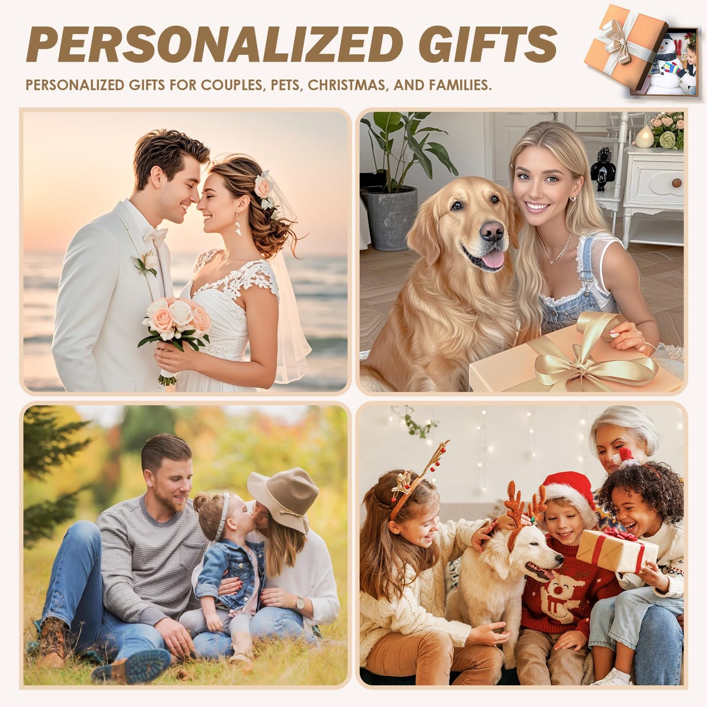 Blanket with pictures and text - Personalized Photo Blanket - 9 Photos