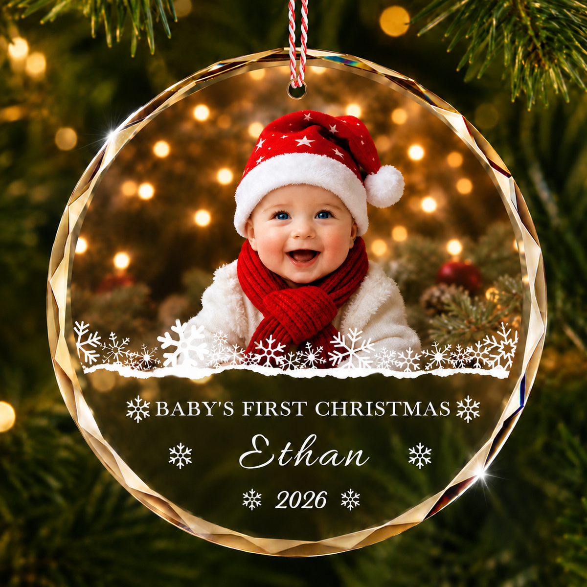 Custom acrylic christmas ornament in cast acrylic