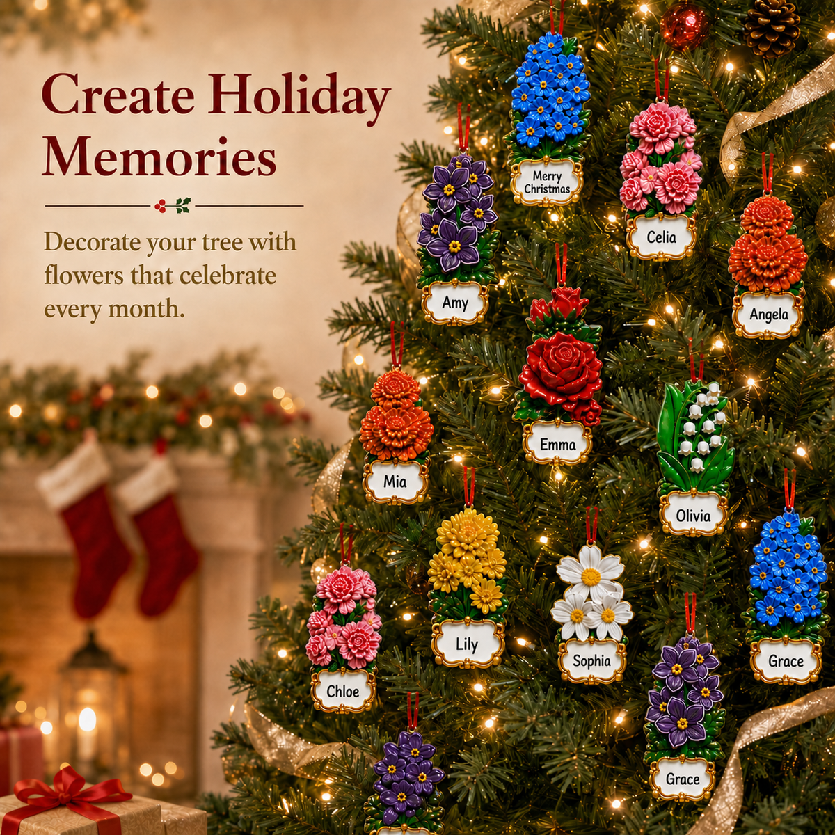 Custom resin snowflake christmas ornament in hand-painted resin, snowflake