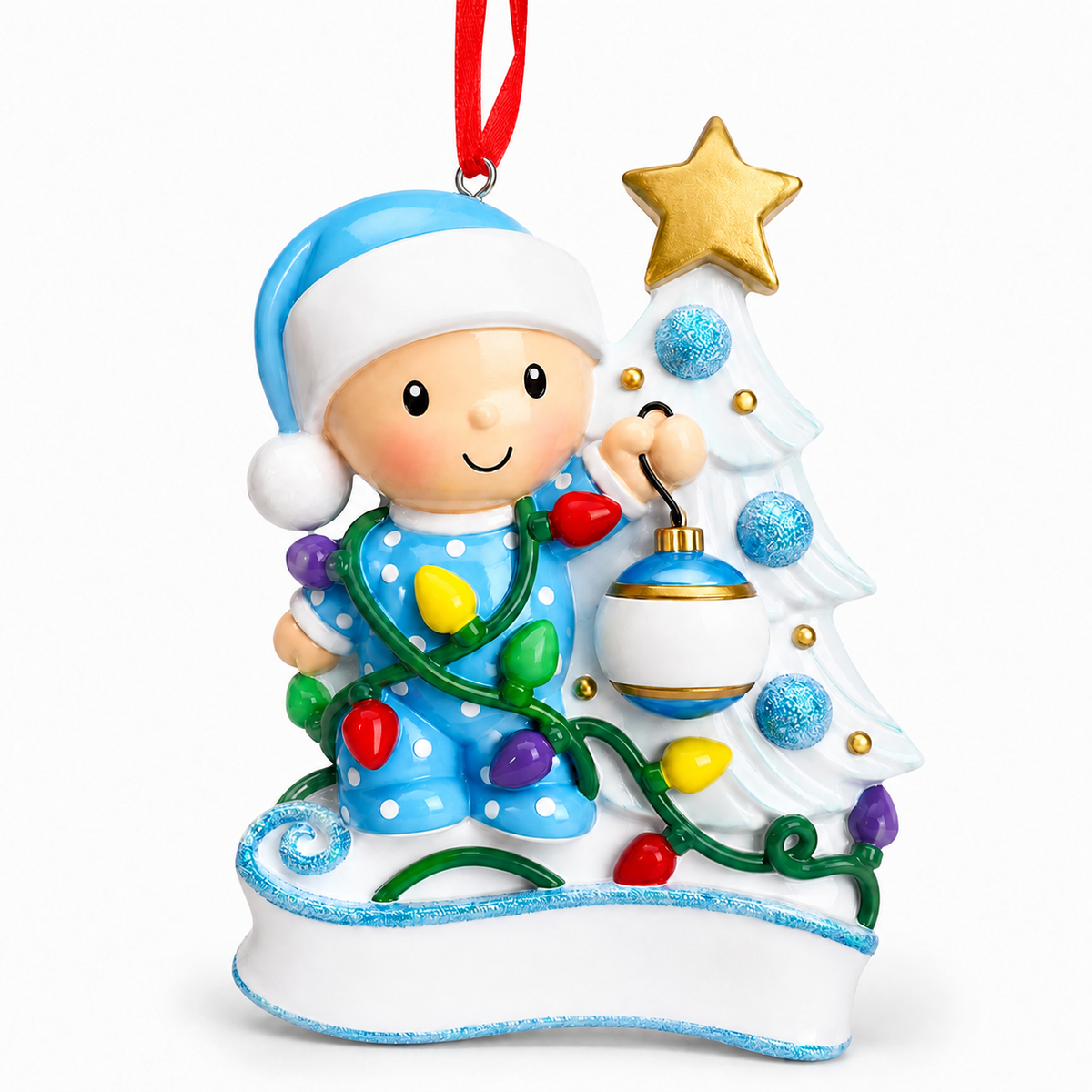 Custom resin christmas ornament in hand-painted resin