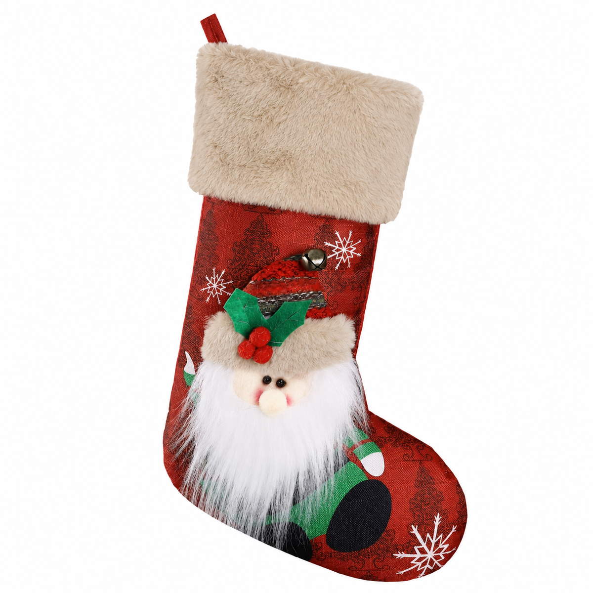 Custom christmas stocking in short-pile plush