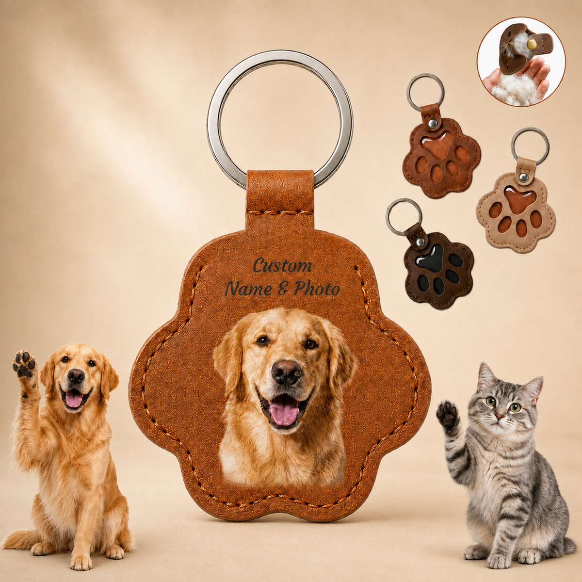 Custom photo keychain in cast acrylic