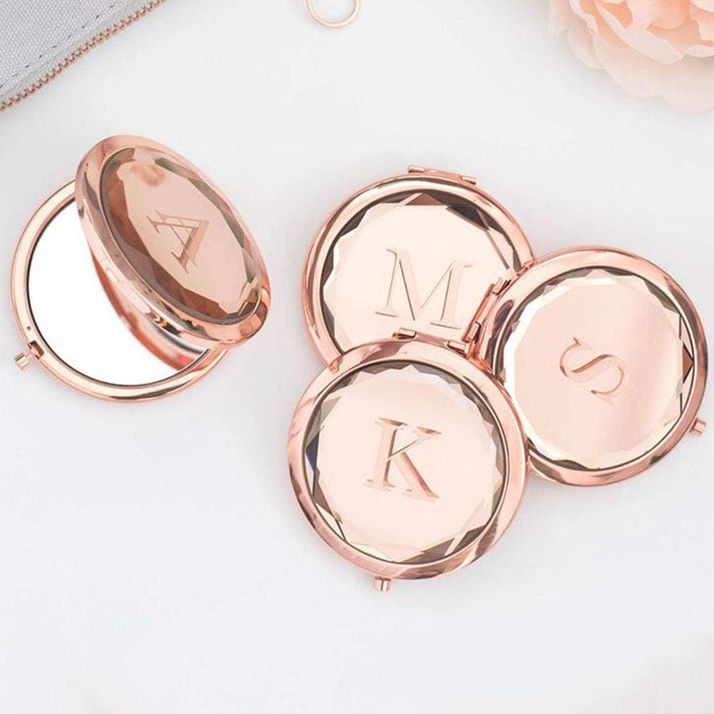 Custom led travel mirror in PU leather, heart-shaped