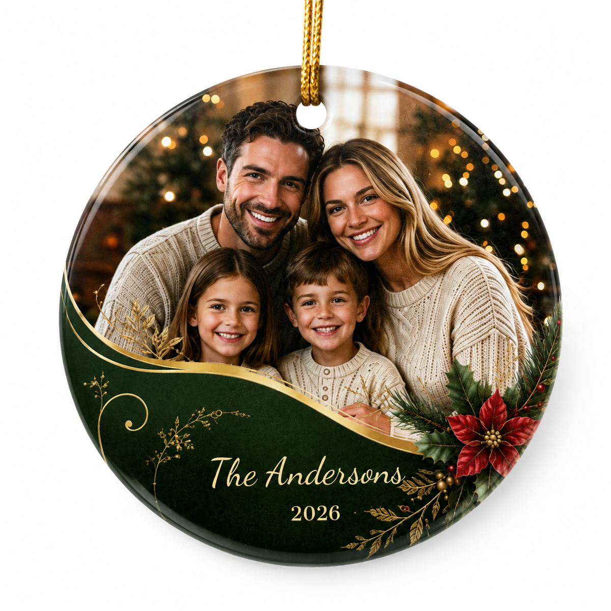 Custom ceramic christmas ornament in glazed ceramic