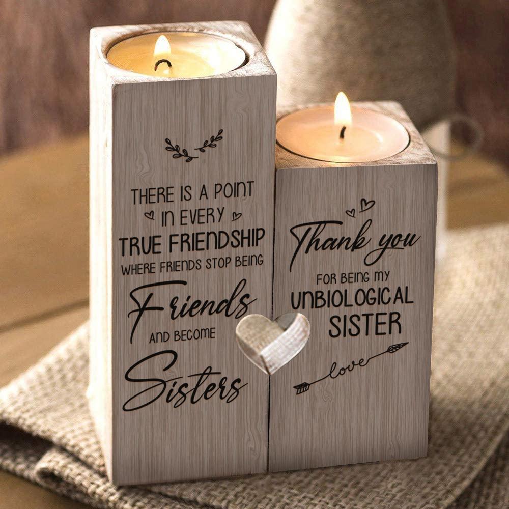 To My Bestie - Thank You For Being My Unbiological Sister - Candle Holder Candlestick