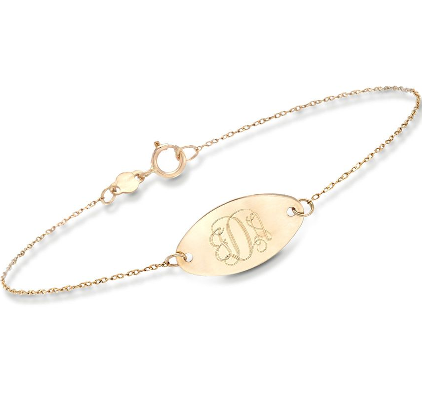 Personalized Oval Monogram Disc Bracelet