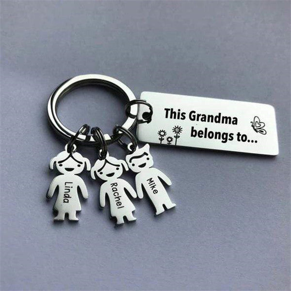 Customized Family Kids Charm Keychain with 1-10 Pendants