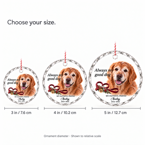 Personalized Pet Memorial Ornament — Always My Good Dog