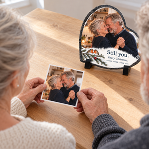 Personalized Anniversary Slate Photo Plaque — Still You, Every Christmas