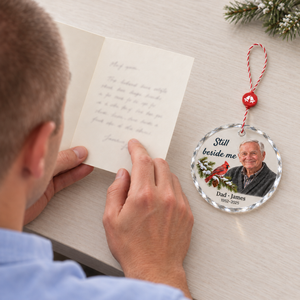 Personalized Memorial Ornament for Dad — Still Beside Me