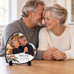 Personalized Anniversary Slate Photo Plaque — Still You, Every Christmas