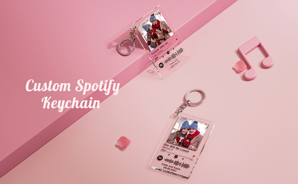 Personalized photo custom acrylic music song keychain