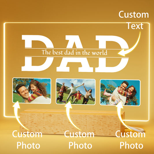 Personalized Father's Day Gift: Customized Photo Night Light