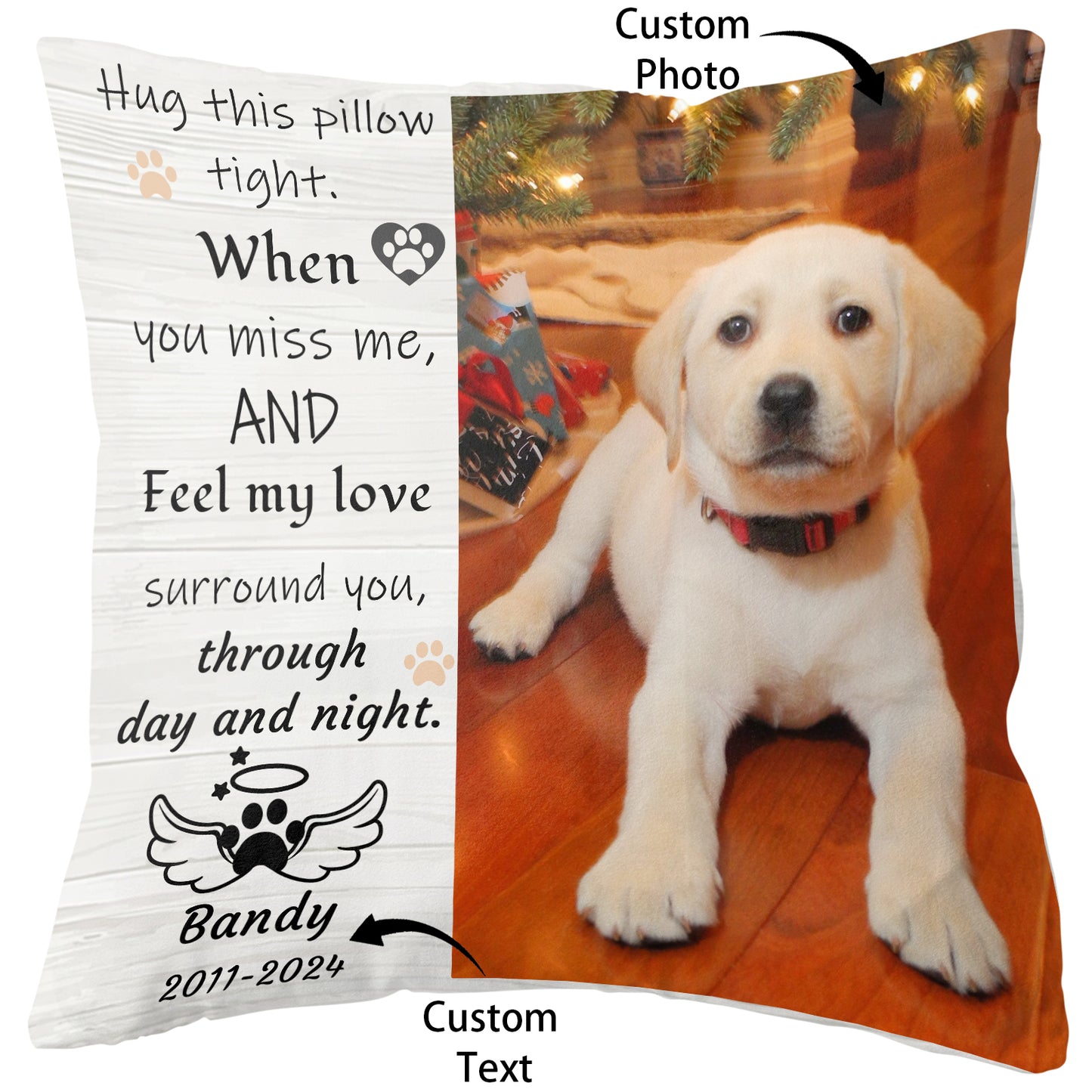Custom Personalized Dog Mourning Memorial Pillowcase