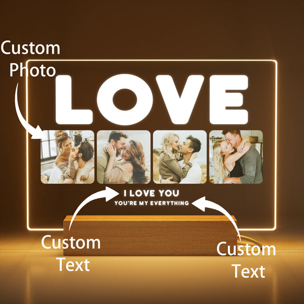 Custom personalized Love plaque with photo and text - 5x7