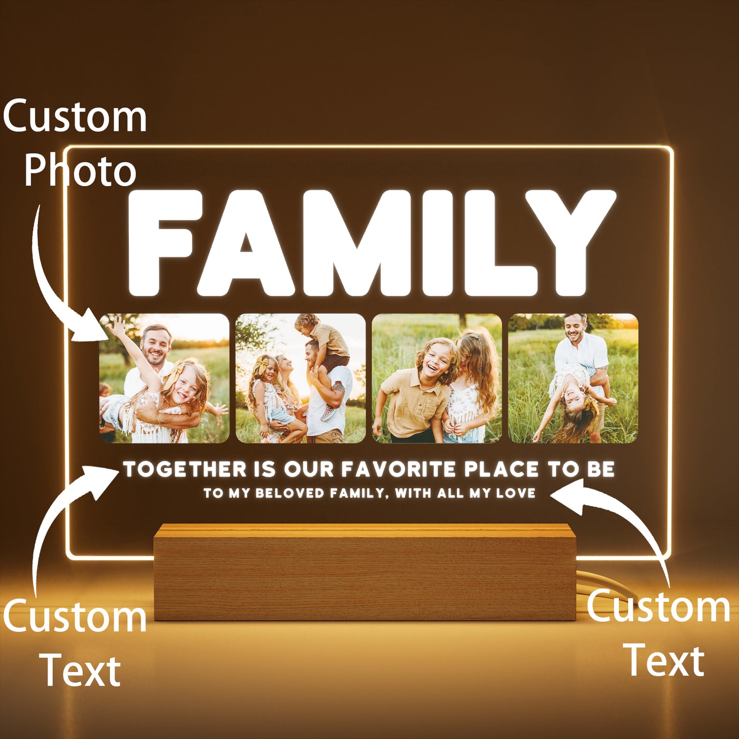 Custom personalized Love plaque with photo and text - 5x7