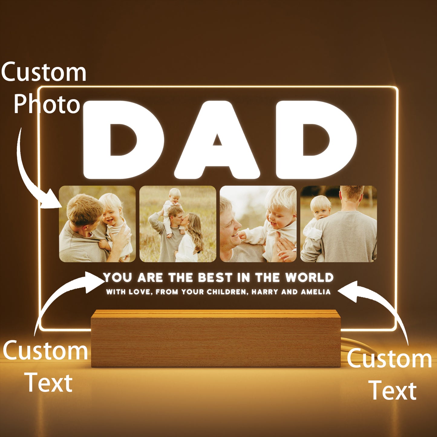Custom personalized Love plaque with photo and text - 5x7