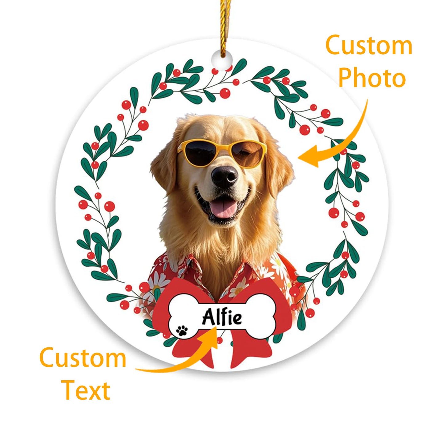 Personalized Dog Christmas Ornaments 2024