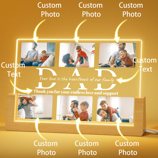 Custom Acrylic Dad Plaque with Photo and Text, 8.7 x 5.9 inches