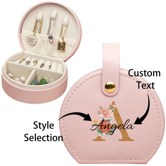 Personalized ladies, monogrammed, text custom jewelry box