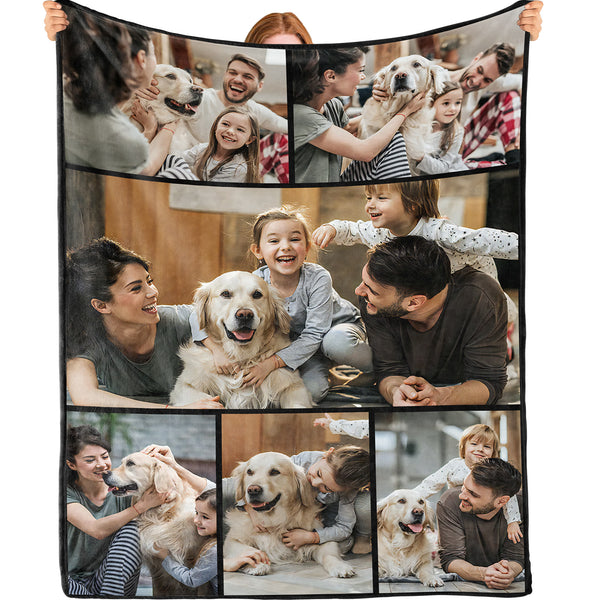 Custom Personalized Blanket with Photo, 6 Photos