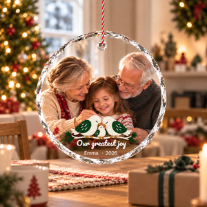 Personalized Christmas Ornament for Grandparents — The photo they've waited all year for. personalized christmas ornament for grandparents, personalized christmas ornaments, custom christmas ornament, photo ornament, made with your photo and name.