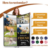 Personalized Custom Pet Memorial Blanket with Picture Text, (Dog Print Blanket) 5 Photos