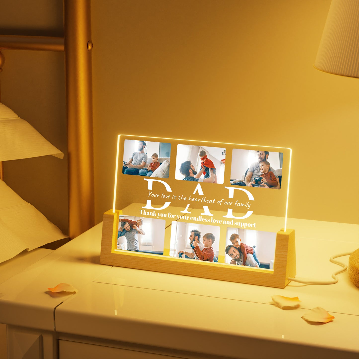 Custom Acrylic Dad Plaque with Photo and Text, 8.7 x 5.9 inches