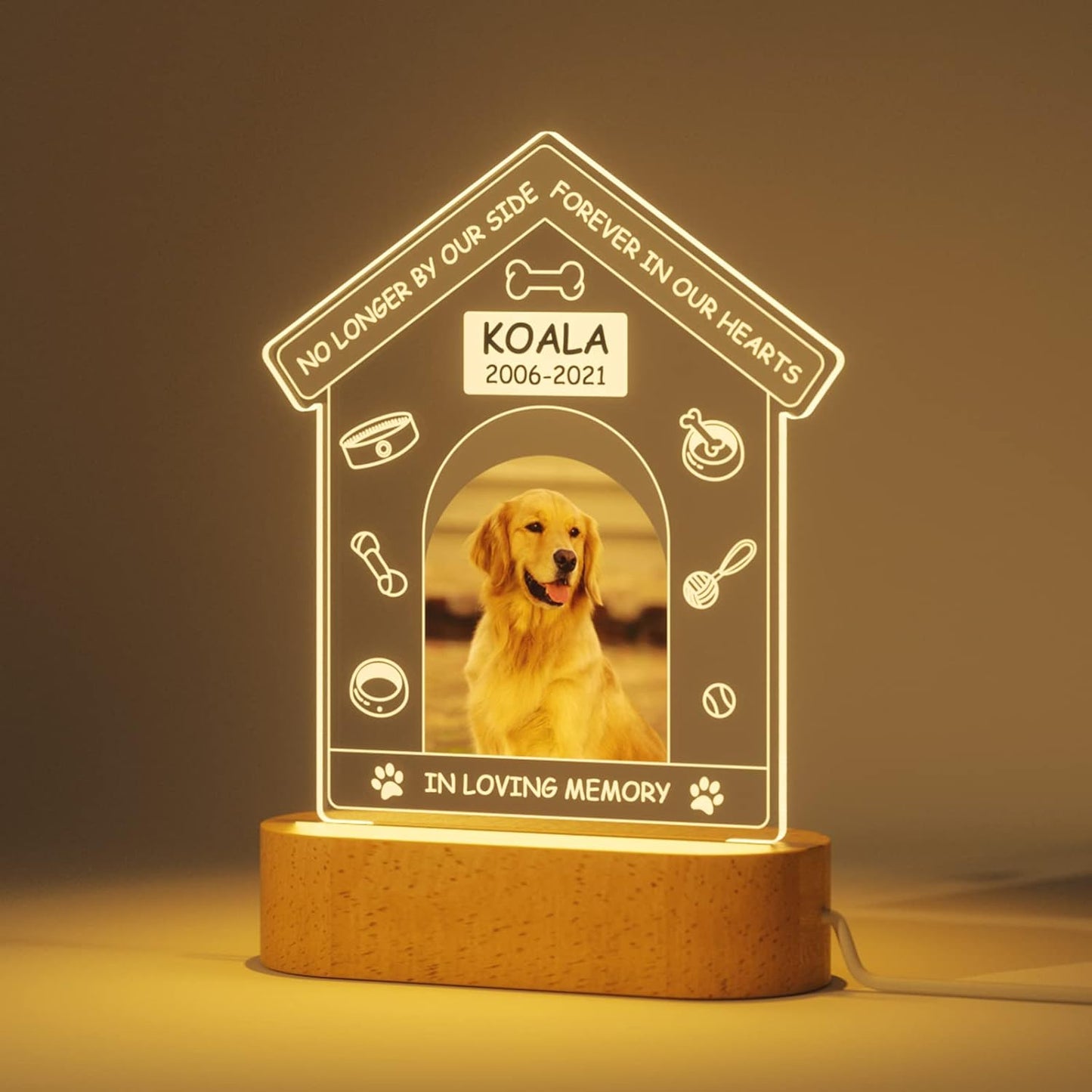 Custom Personalized Photo Frame Pet Memorial Night Light