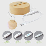Wooden LED Lighted Base Stand, Round