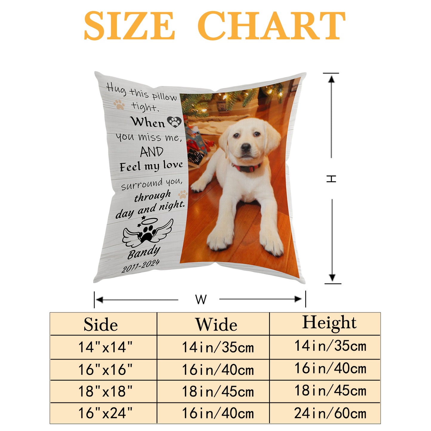 Custom Personalized Dog Mourning Memorial Pillowcase