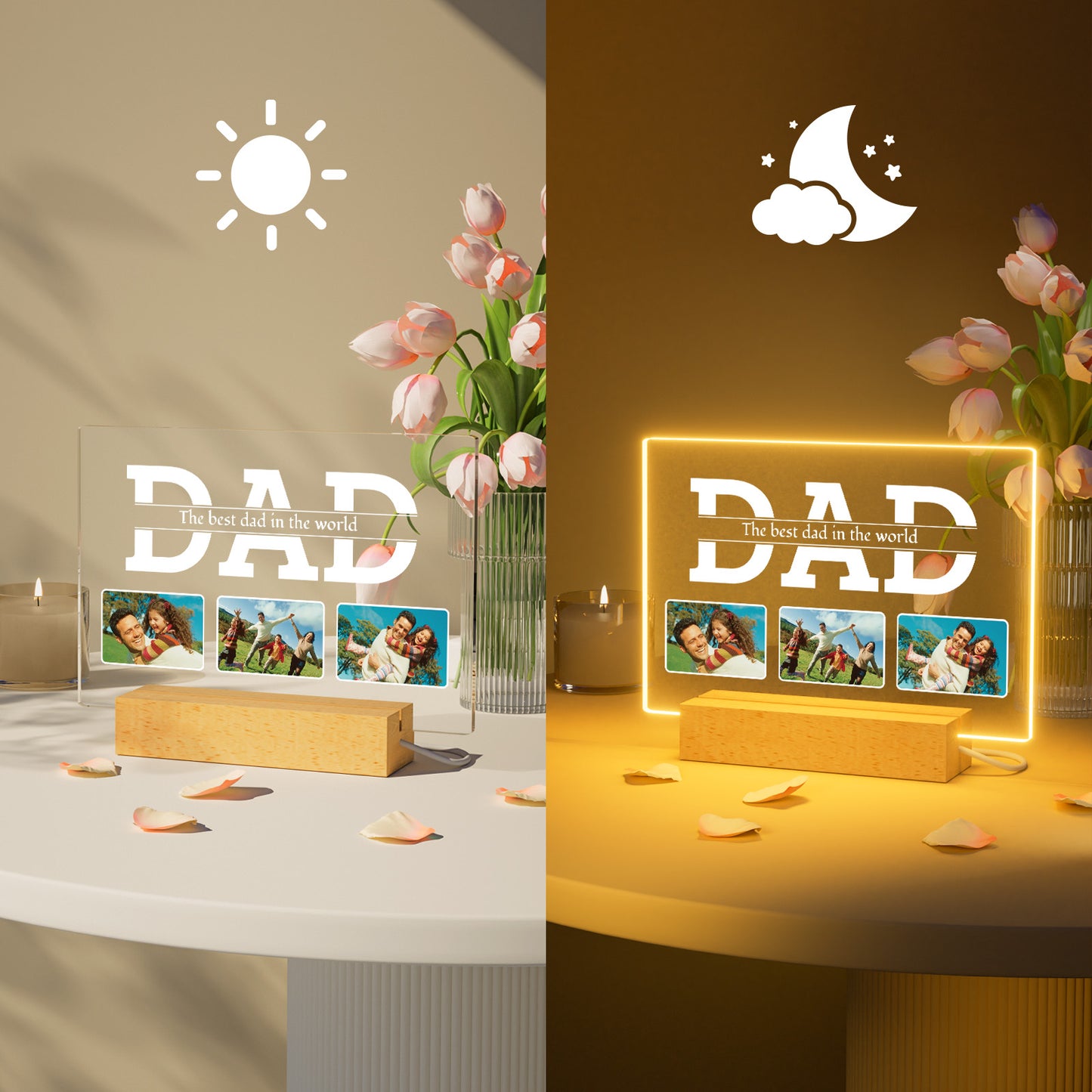 Personalized Father's Day Gift: Customized Photo Night Light