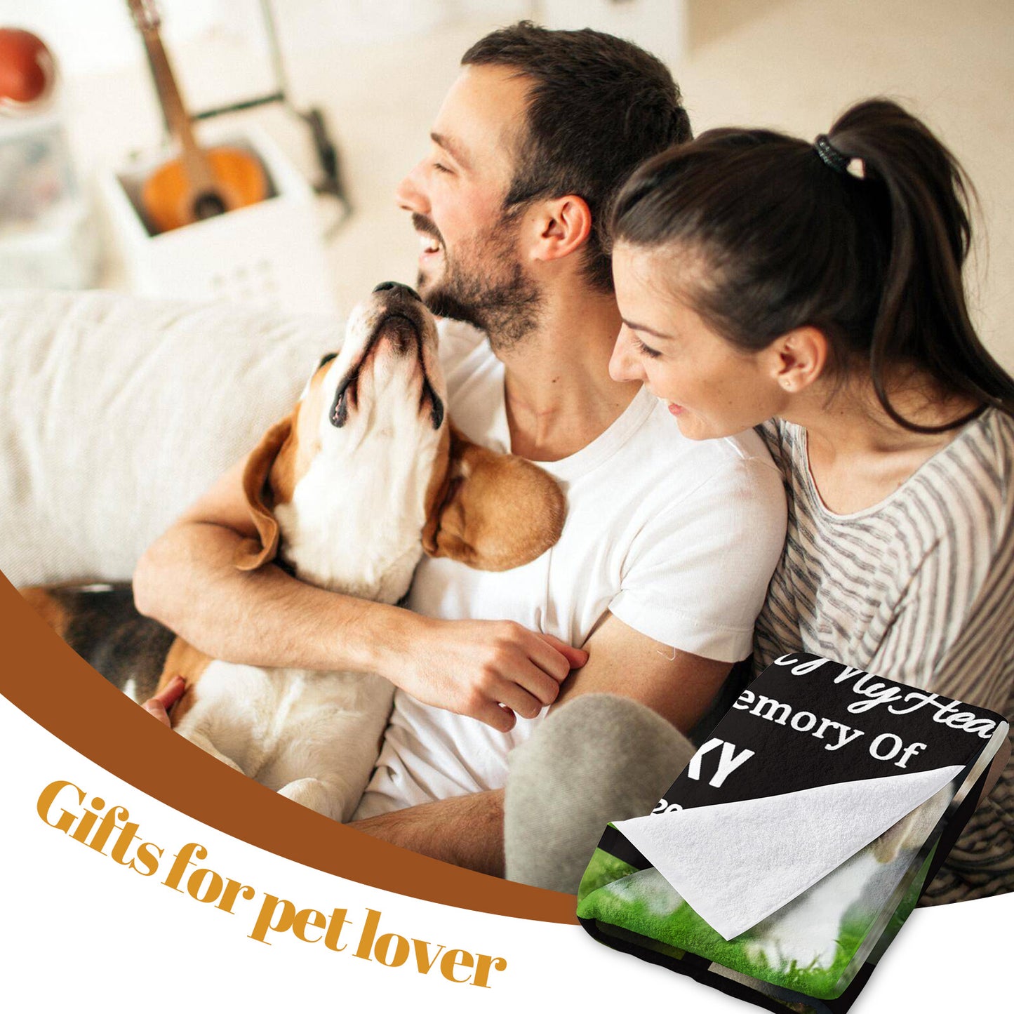Custom Personalized Pet Photo Blanket with Picture Text, 8 Photos