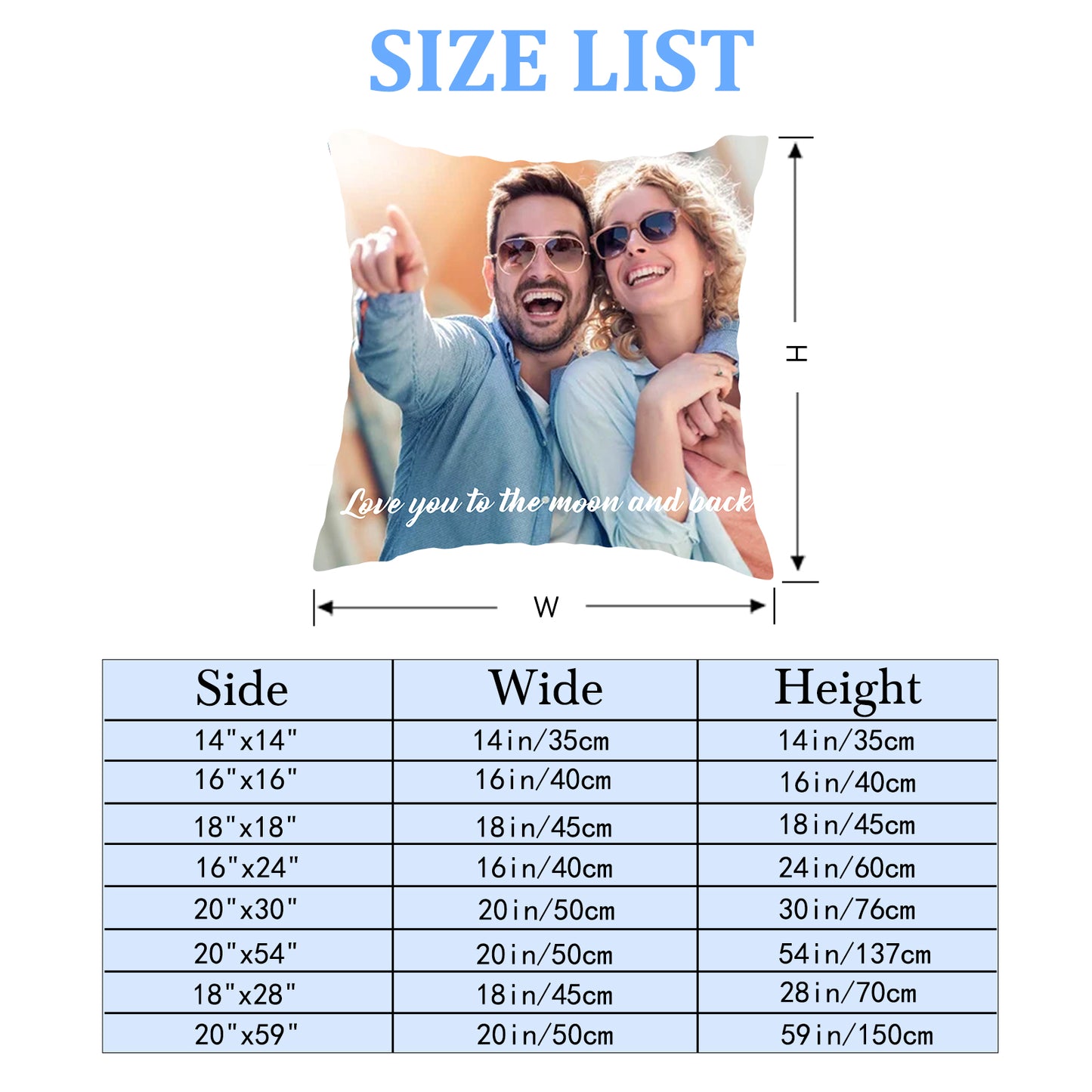 Customized Pillowcases with Picture Text Personalized Pillowcases