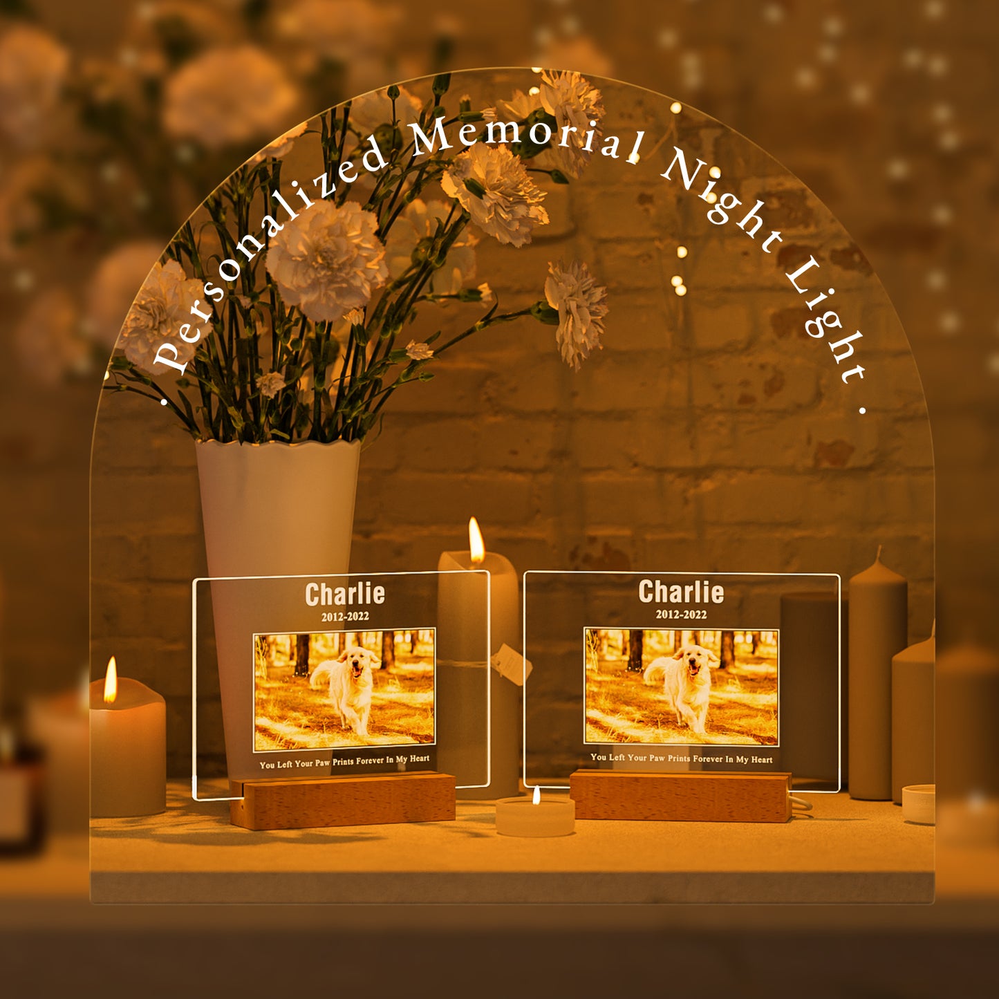 Custom Personalized Pet Memorial Night Light Plaque