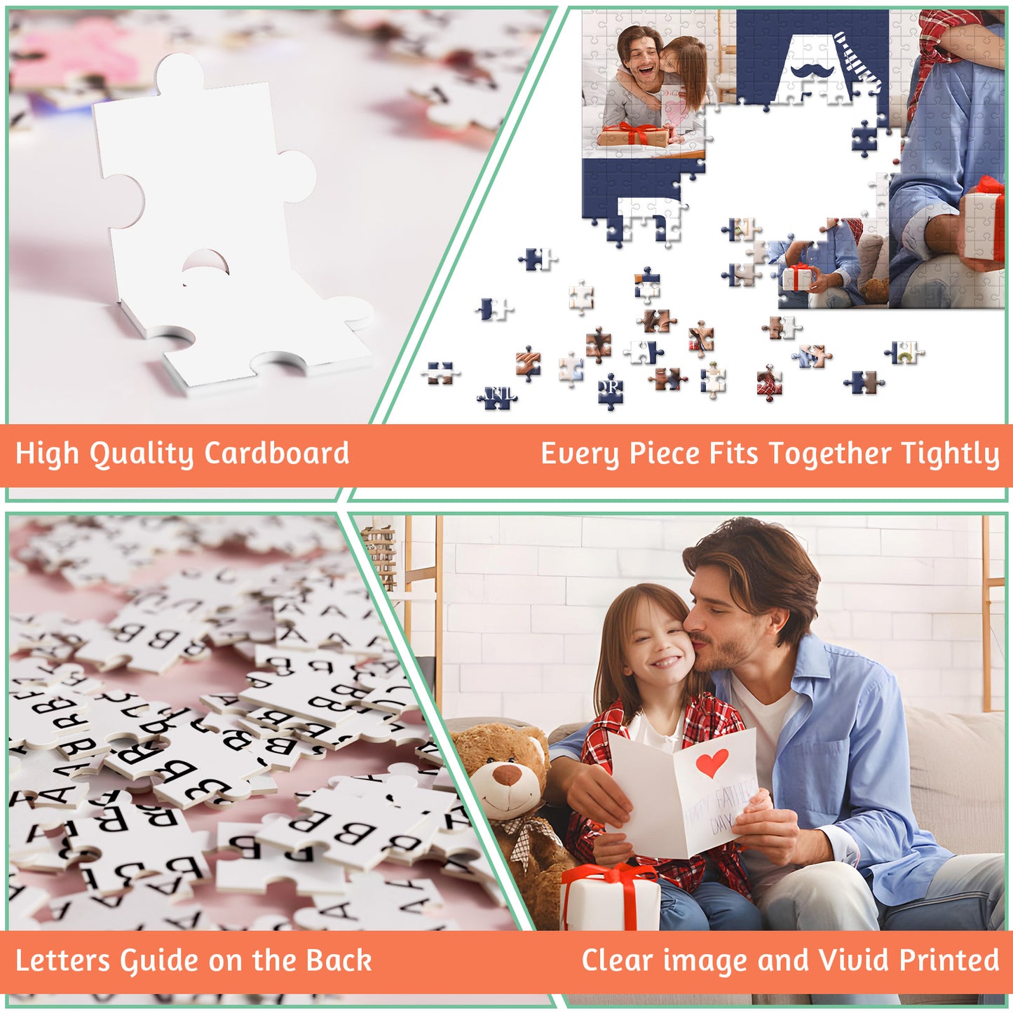 Personalized custom puzzles with picture names - 300, 500, 1000 pieces