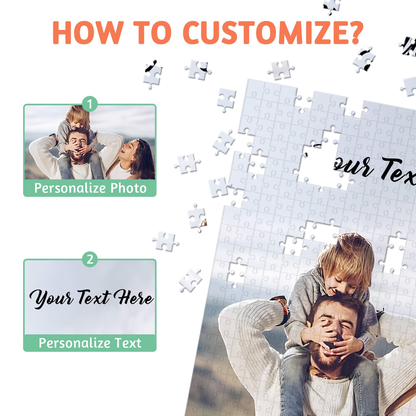 Custom Personalized Wooden Puzzle - 120/200/300/500/1000 pieces